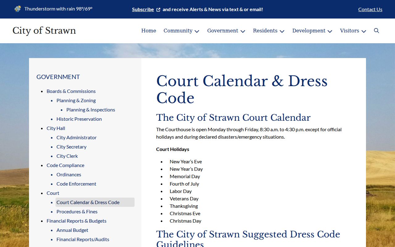 Palo Pinto County municipal warrant records, Strawn court calendar page